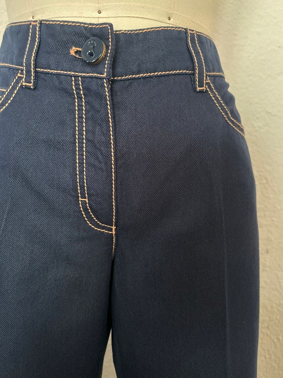 1990s High Waisted Straight Leg Blue Jeans, by Es… - image 3