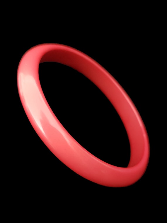 1980s Pink Plastic Bangle Stack | 80s Vintage Cor… - image 7