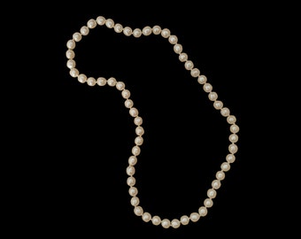 1980s Long Faux Pearl Necklace | 80s Vintage Long Beaded Necklace