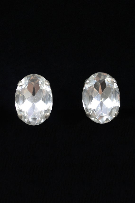 1980s Extra Large Rhinestone Statement Earrings | 