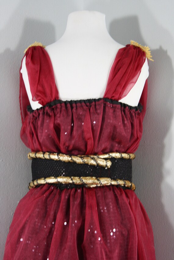1990s Burgundy Organza Fantasy Gown, Medium to La… - image 8