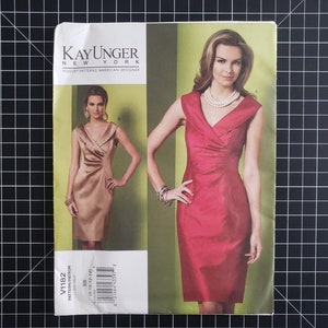 Vogue V1329 Misses Kay Unger Close Fitting Lined Dress Sewing