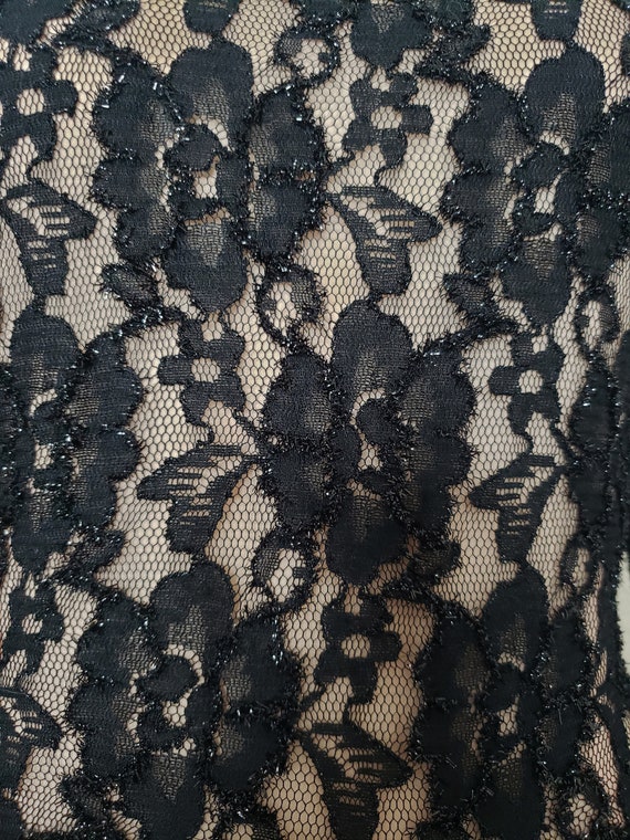 1990s Black Lace and Chiffon Jumpsuit by Richard … - image 6