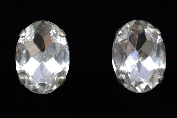 1980s Extra Large Clear Rhinestone Silver Tone St… - image 2