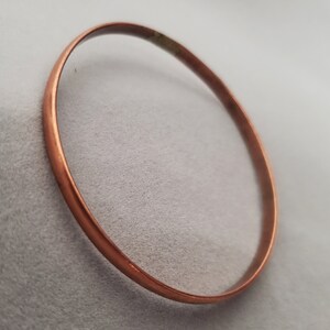 1970s Minimalist Copper Bangle | 70s Vintage Slim Artisan Copper Bracelet