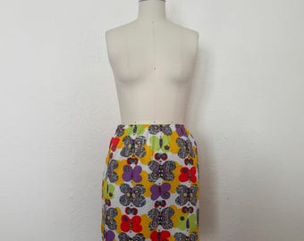 1960s Butterfly Printed Half Slip by Vanity Fair, Extra Small to Small | 60s Vintage Psychedelic Lingerie (XS, S, 26-35)