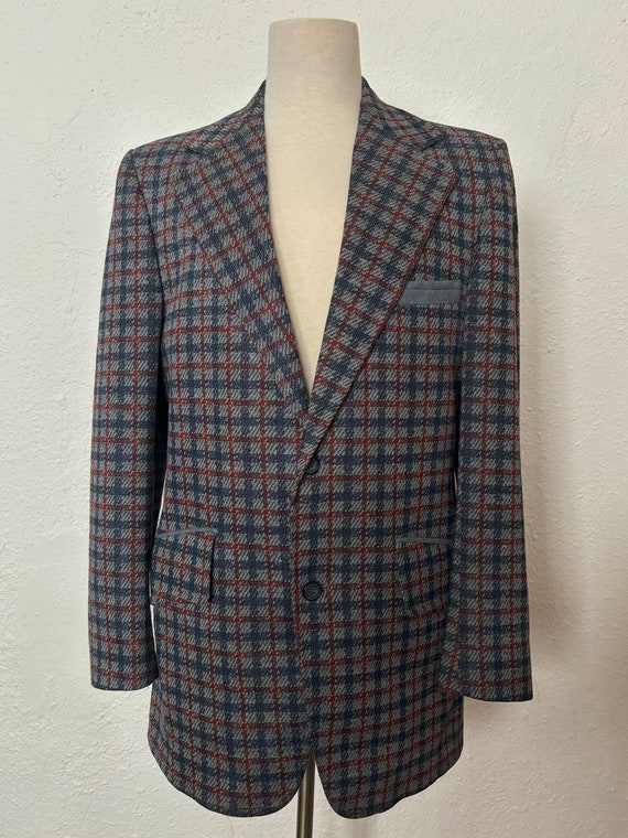 1960s Knit Plaid Sport Coat by Travelknit for Sea… - image 2