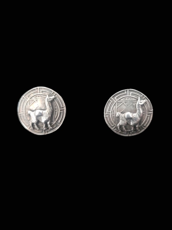 1960s 900 Silver Alpaca Screw Back Earrings | 60s 