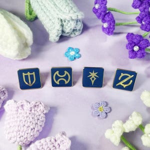 FFXIV Tank Job Icon Hard Enamel Pins | Paladin Warrior Dark Knight Gunbreaker