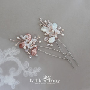 Flower leaf wedding hair pin bridal accessory wedding hair accessories, rose gold, silver or gold options STYLE: Nadine SOLD INDIVIDUALLY