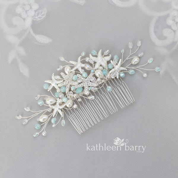 Starfish wedding hair comb - sea star fish beach bridal hair accessories - color options available Beach wedding ideas STYLE: Megan