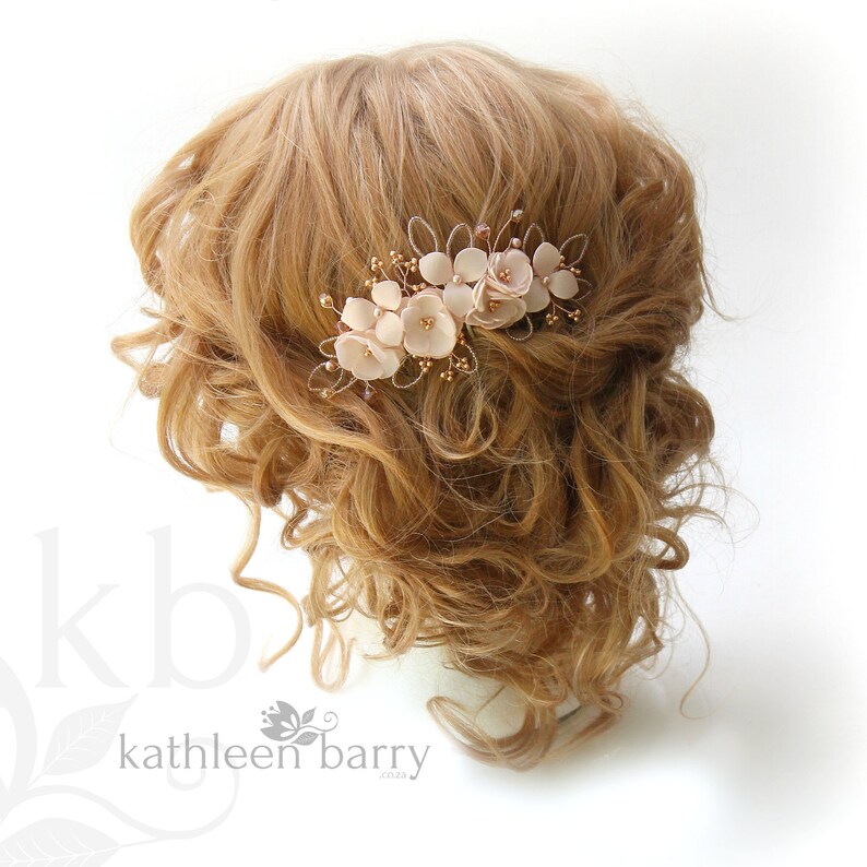 pink wedding hair accessories