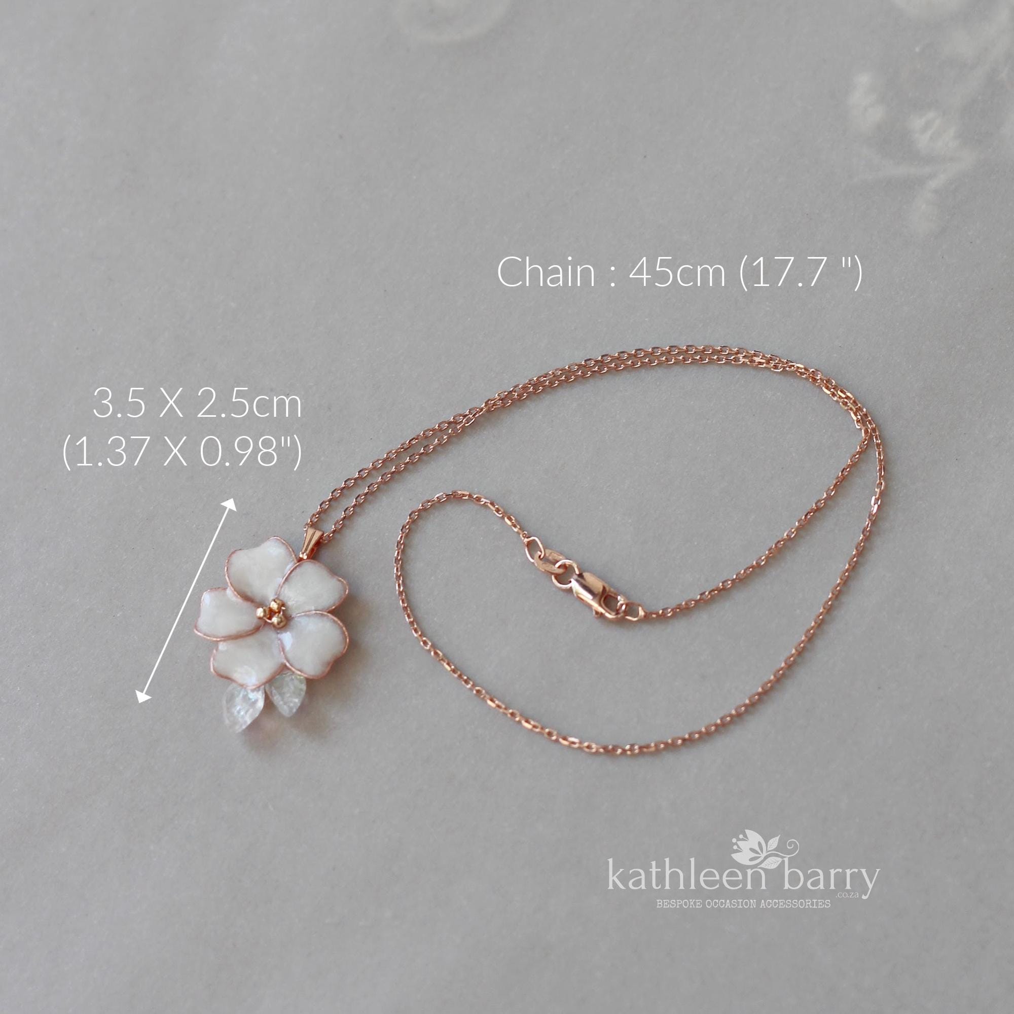 Flower Leaf Pendent Chain Necklace, - Assorted Custom Colors to Order ...
