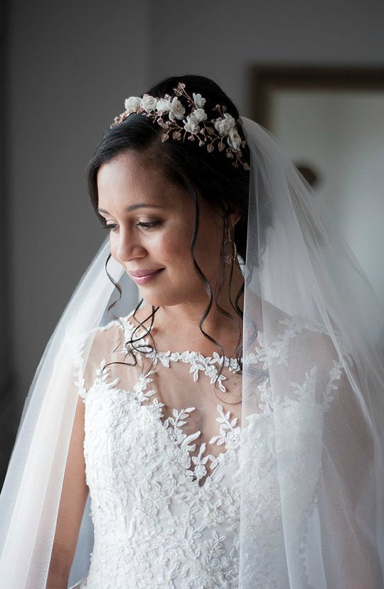 Silver Bridal wreath wedding hair accessory accessories | Etsy