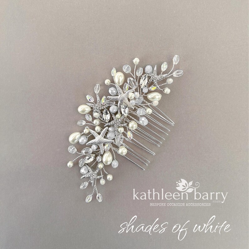 Starfish wedding hair comb - sea star fish beach bridal hair accessories - color options available Beach wedding ideas STYLE: Megan image 5
