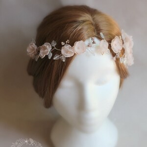 Blush pink hair vine, blossom wedding bridal hair accessory accessories wedding headband hair wreath bride flower crown wreath image 4