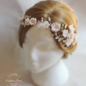 Blush pink hair vine, blossom wedding bridal hair accessory accessories wedding headband hair wreath bride flower crown wreath image 1