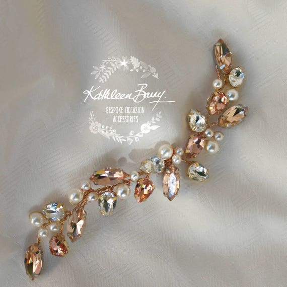 Heread Haarnadeln Braut-Accessoire – Blatt-Design, Roségold Mit Strass, 2 Stück, Ca. 5x9 Cm