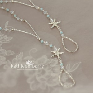 Sandálias descalças com estrela do mar, joias para os pés, noiva e festa nupcial, casamento na praia, casamento no destino ESTILO: Cherize starfish - vendido como um par