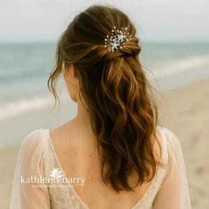 Starfish & pearl hair pins destination weddings - Bridal sea star wedding hair accessories clips  assorted colors to order - Beach wedding