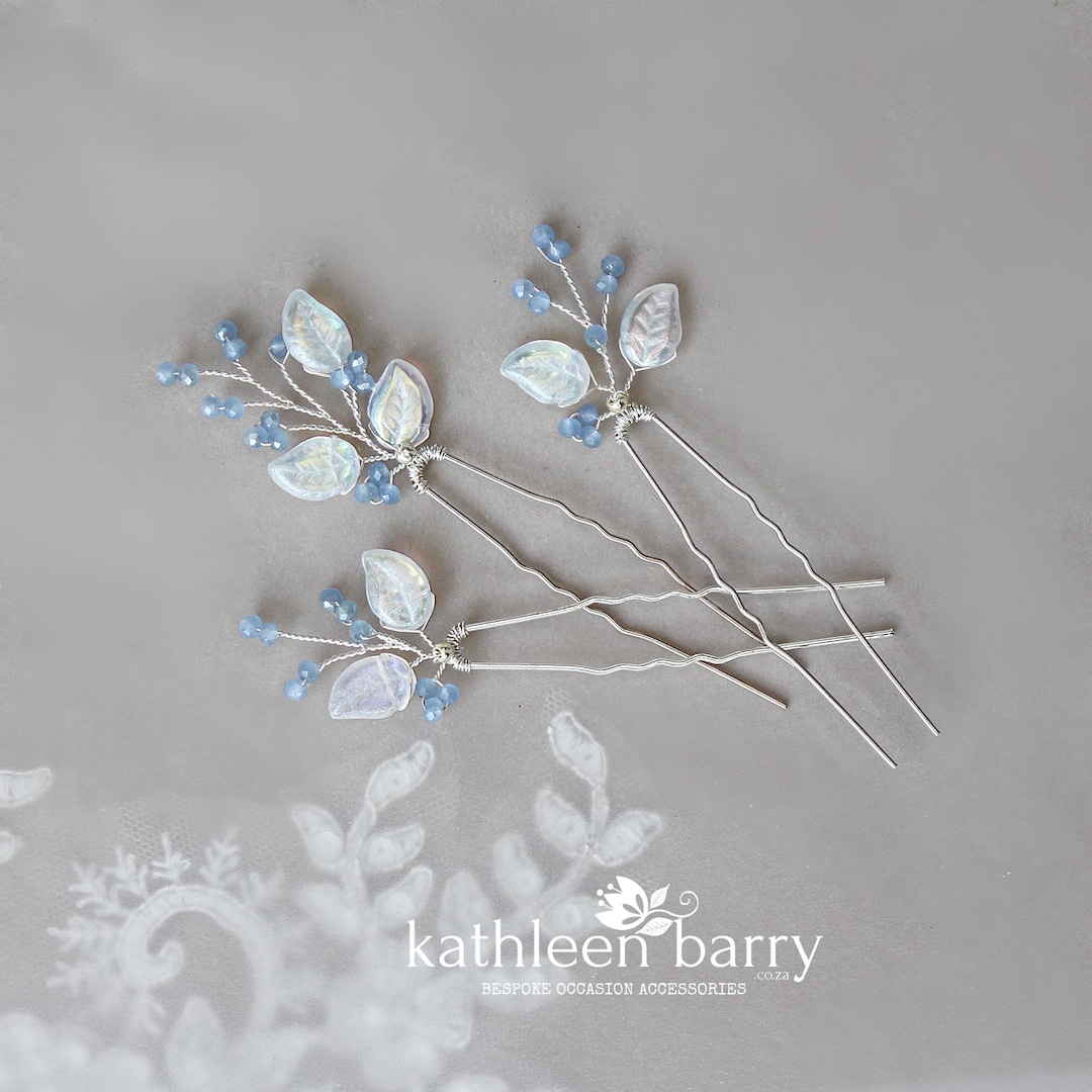 Wedding Hair Pin Set or Individually Something Blue and Gold, Assorted ...