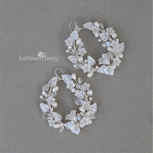 floral hoop statement earrings - color & metallic options available - gold, rose gold or silver STYLE: Lisa