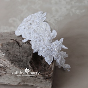 Bridal lace headpiece - head band - wedding headband bandeau STYLE: Jasmine Tookes Inspired 2