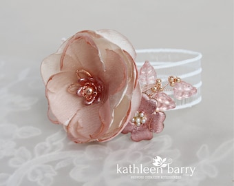 Wrist corsage Prom / bridesmaid wedding Bridal accessories - Rose gold, gold or silver STYLE Kayla