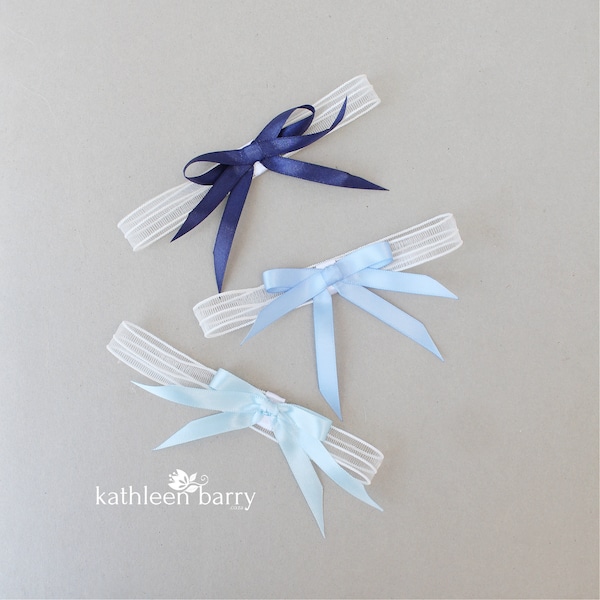 Bridal tossing garter, simple garter with satin bow - custom colors to order