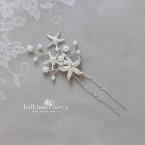 Starfish & pearl hair pins destination weddings - Bridal sea star wedding hair accessories clips - assorted colors - Beach wedding ideas