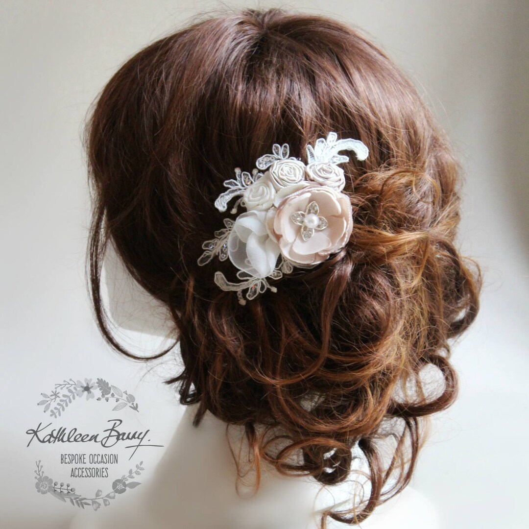Bridal Hairpiece Floral Veil Comb Wedding Hair Accessory Etsy