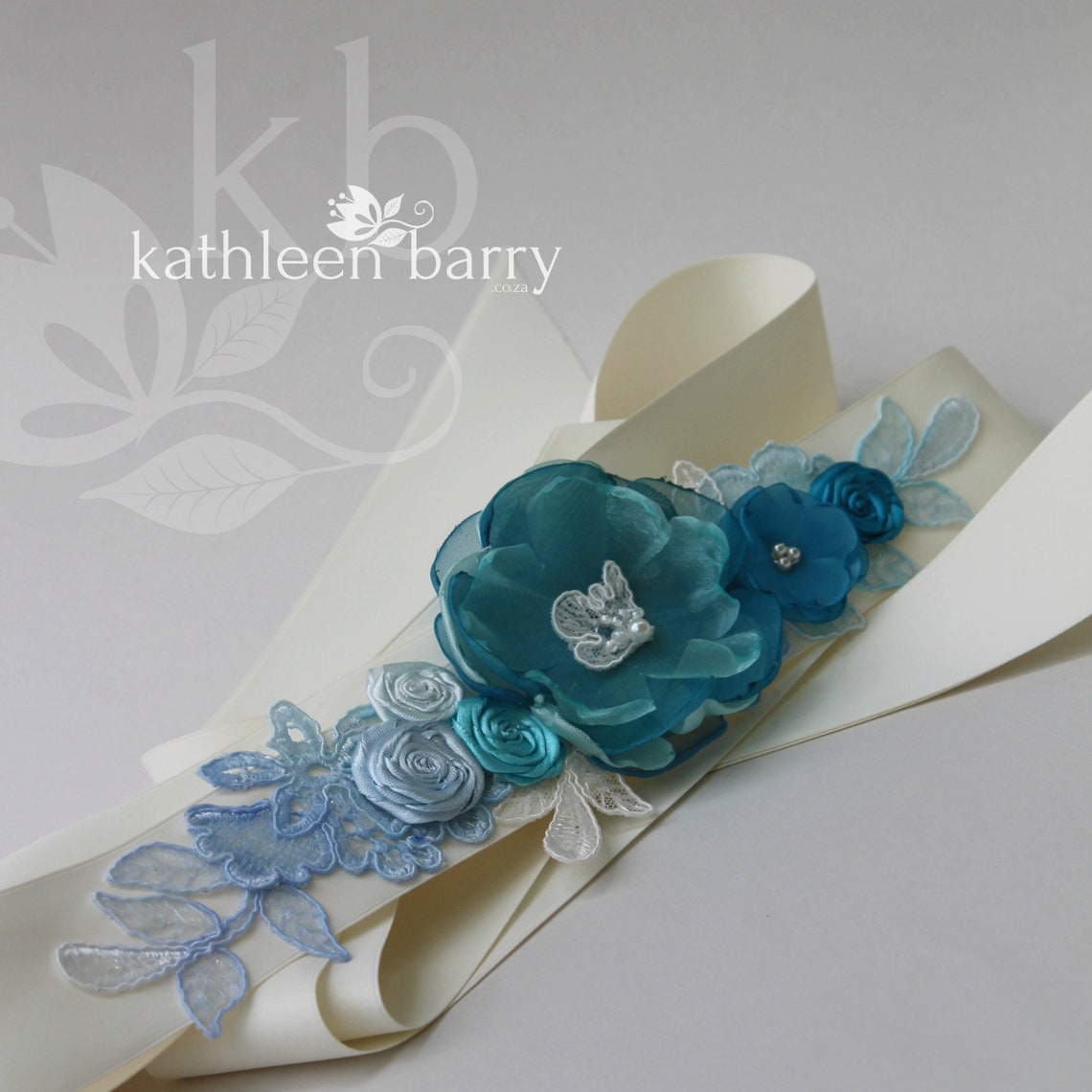 Mix Georgette Flower Embellished Sash Belt