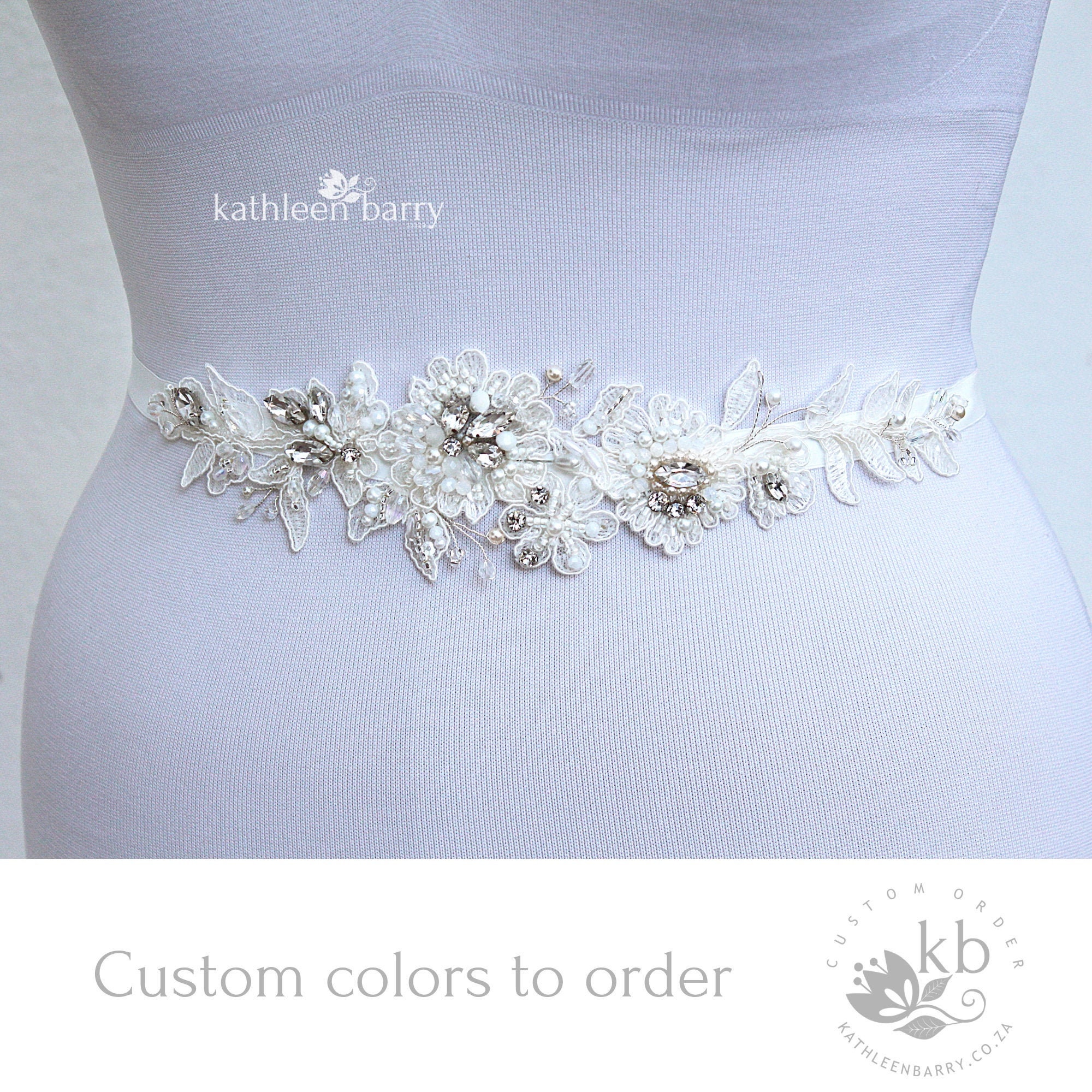 White shop lace belt