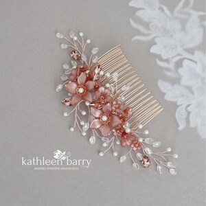 Bridal Hair delicate Floral Spray Crystal, Pearl & Rhinestone Comb - Colour options available Wedding Accessories STYLE: Natalia