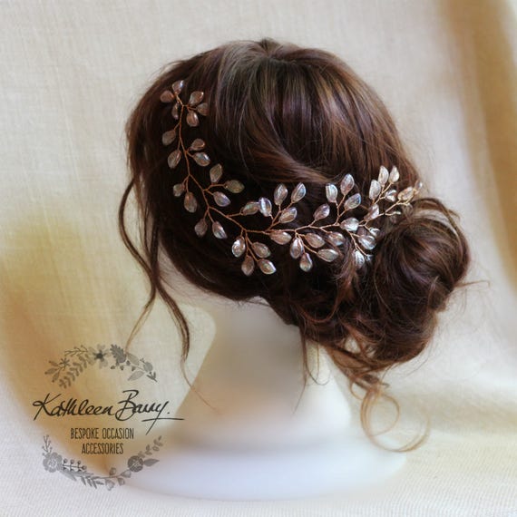 rose gold wedding hair accessories