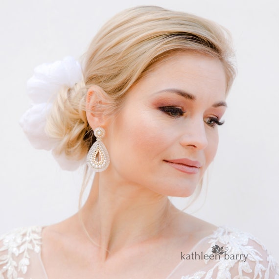 modern dress earrings PLUTO glam statement bridal earrings, bling sparkly Modern edgy wedding studs