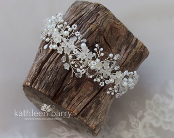 Delicate flower wedding headband - bridal hair accessories, Assorted colors available - Finish options: Silver, gold or rose gold, STYLE Ira