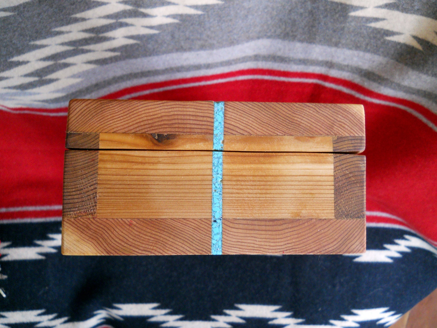 Unique Hand Crafted Cedar Feather Box with Turquoise Inlay and Etsy