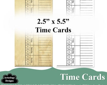 Time Cards, Cards, Note cards, Journal Spots, Ephemera, Junk Journal, Scrapbook supplies No 99