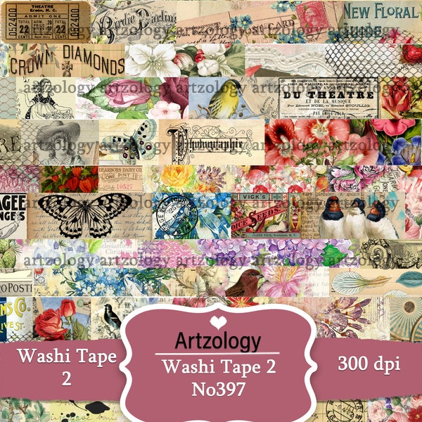 Washi Tape 2, Ephemera, Junk Journals, Printable, NO. 397