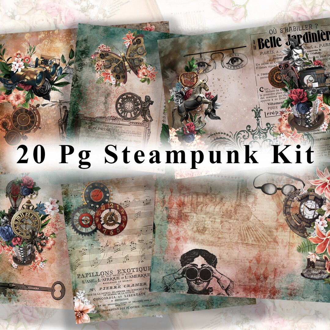 20 Pg STEAMPUNK Kit Junk Journal Kit Printable NO. 363 - Etsy Australia