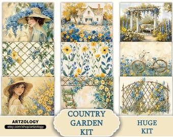 45 Seiten Country Garden Kit, druckbares Tagebuch-Kit, Nr. 868