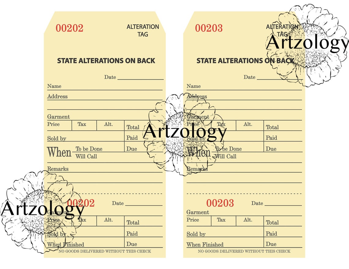 Alteration Tags Numbered Printable Numbered Instant - Etsy