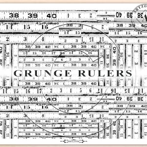 GRUNGE RULERS, Printable, Journal Ephemera, No. 534 image 3