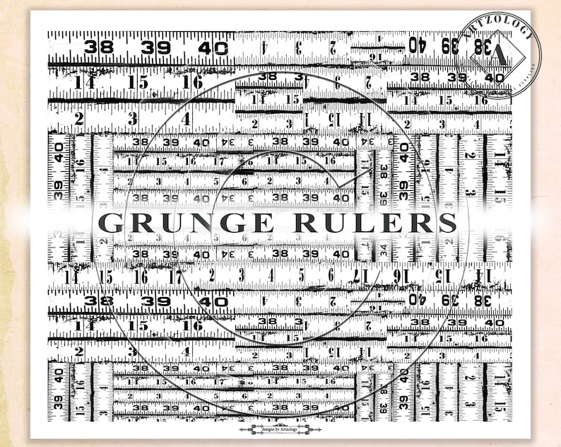 GRUNGE RULERS, Printable, Journal Ephemera, No. 534 image 3