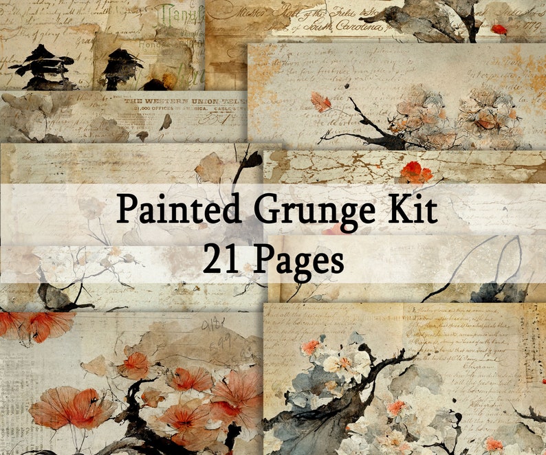 PAINTED GRUNGE Kit Digital Download Printables for - Etsy