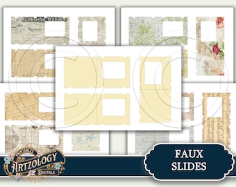 FAUX SLIDES, Printable, For Junk Journals,  No. 700