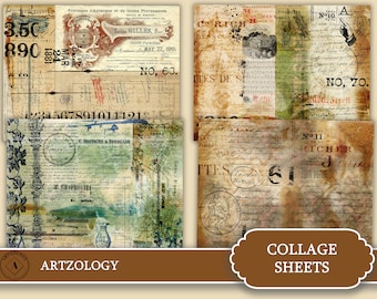 Collage Sheets, Tear Sheets, Digital, Junk Journal, Ephemera, Nr. 697