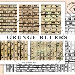 GRUNGE RULERS, Printable, Journal Ephemera, No. 534 image 1