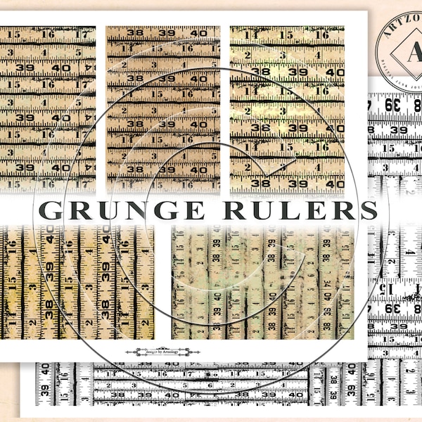 GRUNGE RULERS, Printable, Journal Ephemera, No. 534